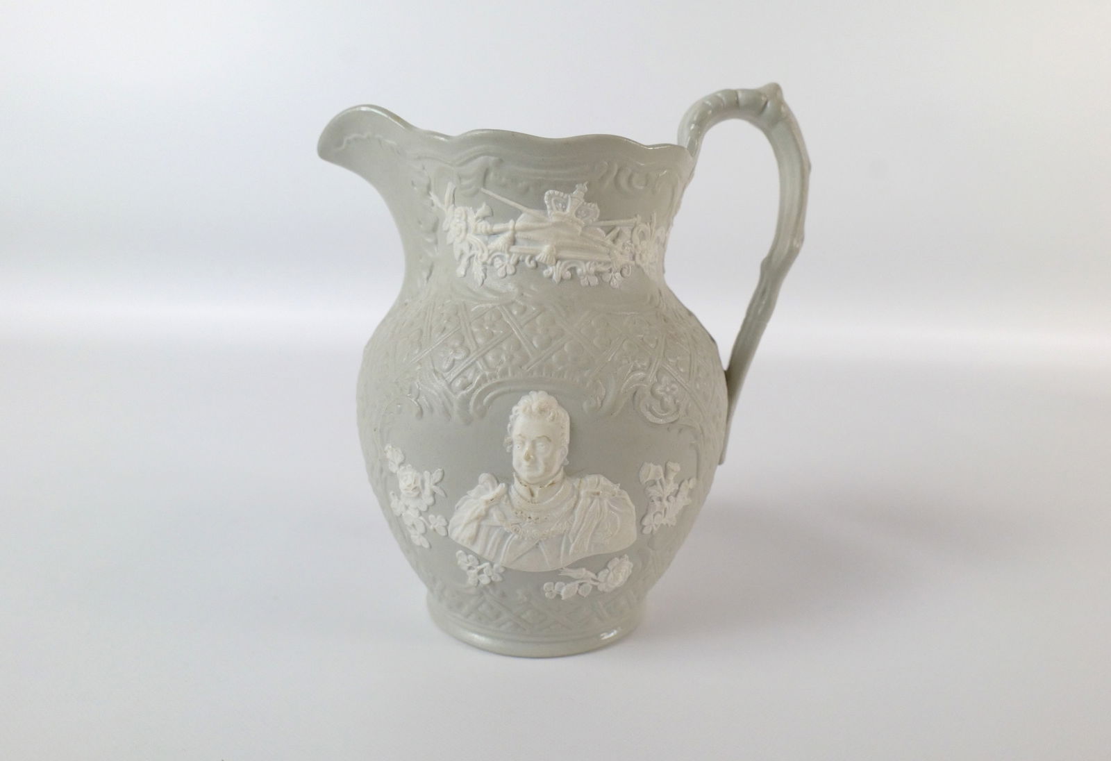 This beautiful King William IV and Queen Adelaide jug